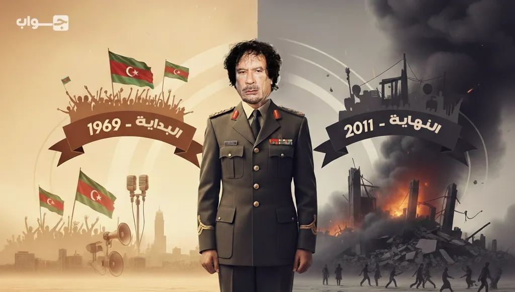 كيف حكم القذافي ليبيا 40 عامًا: من انقلاب صامت إلى سقوط دموي