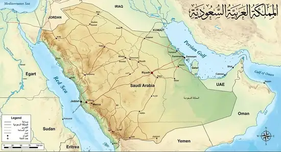 ما هي مساحة المملكة العربية السعودية؟